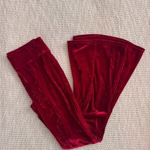Velvet Flare Pants in Deep Red